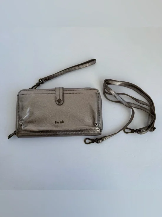 The Sak Metallic Leather Wallet Crossbody Clutch Wristlet Convertible 3 in 1 EUC - Picture 2 of 12